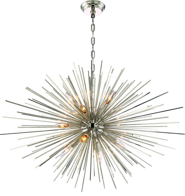 Zeev Burst Chandelier 12-Light - Midcentury - Chandeliers - by ...