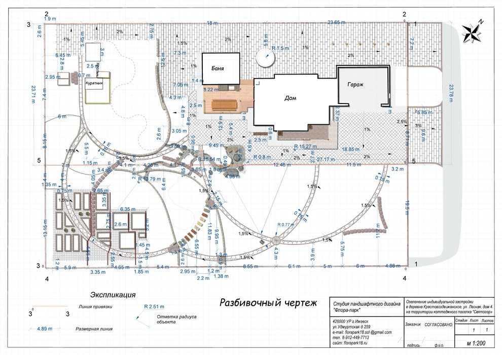 Сад с существующими природными посадками