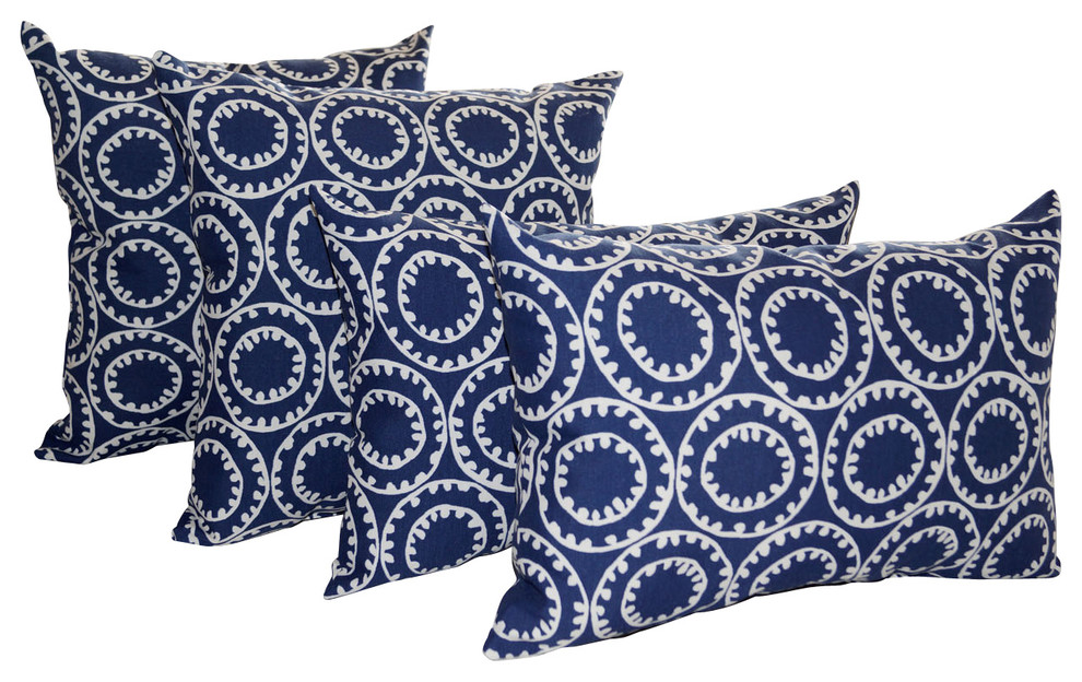 Pkaufmann Ring A Bell Outdoor Decorative Mandala Stylethrow Pillow, Set of 4