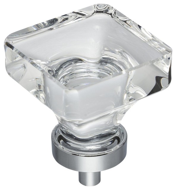 Glass Square Knob Transitional And Drawer Knobs