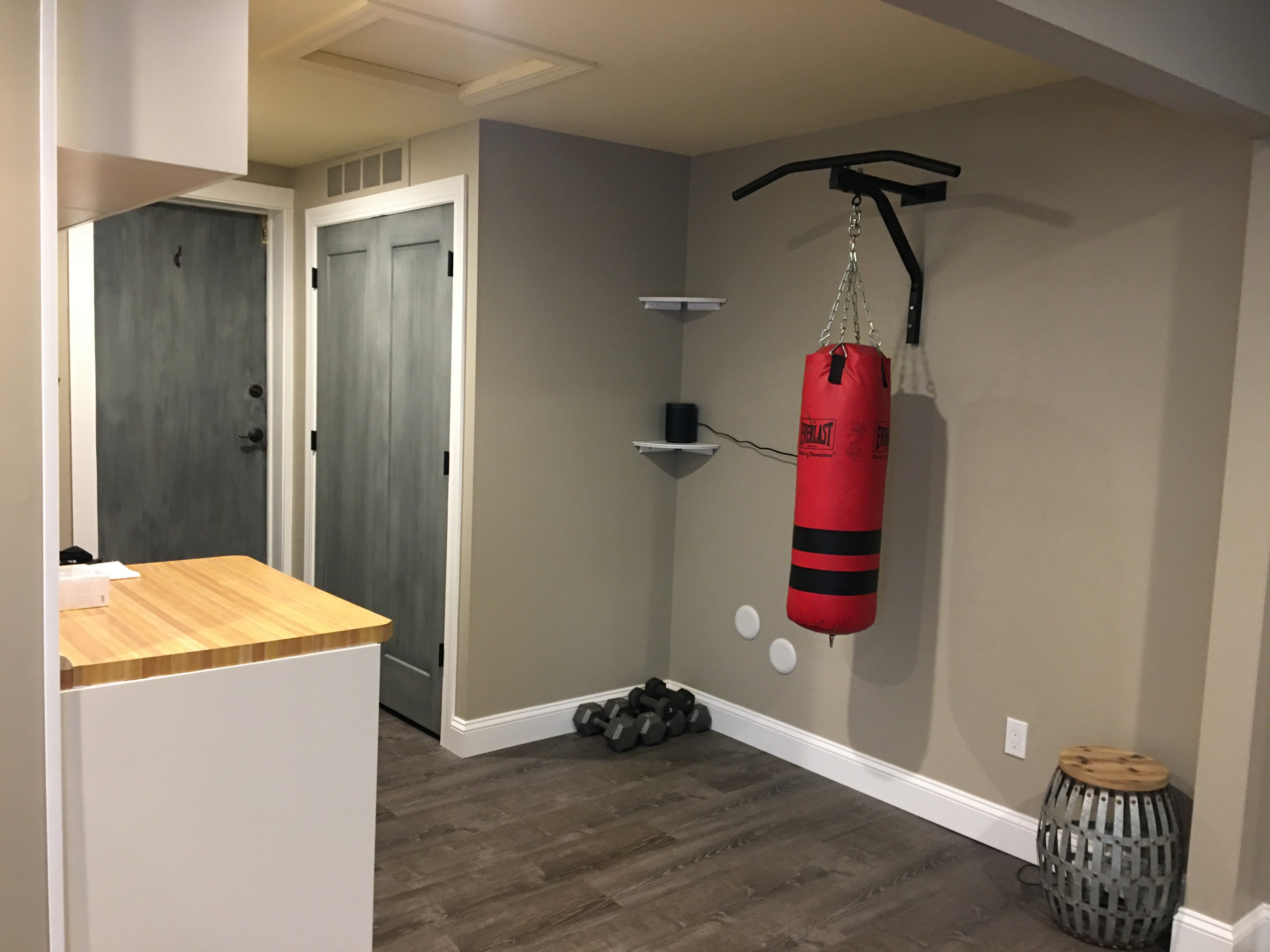 Custom bathroom and back room office/workout/pet room