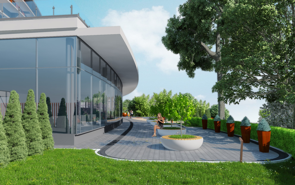 Благоустройство территории отеля Crystal house в г. Калининград