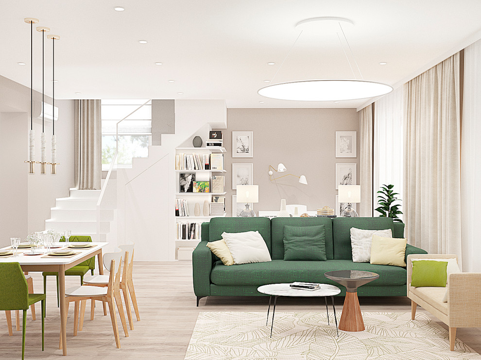 Столовая-гостиная в частном доме