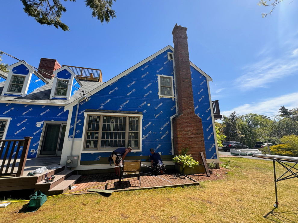 A house being repainted