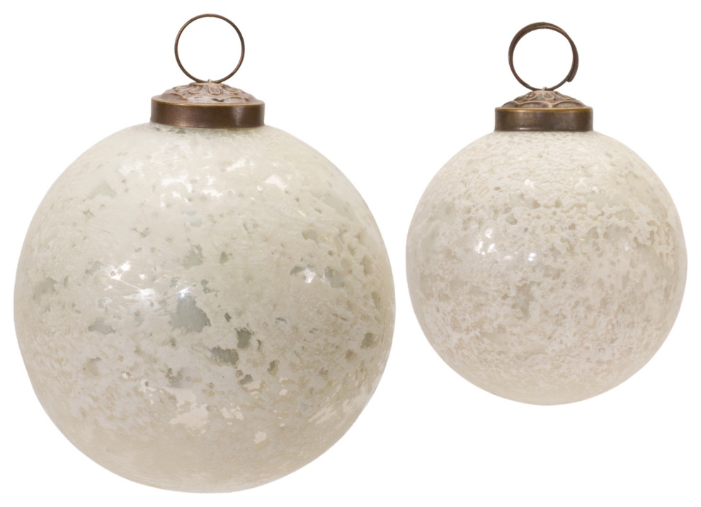 Frosted Glass Ball Ornament, 4Piece Set Modern Christmas Ornaments