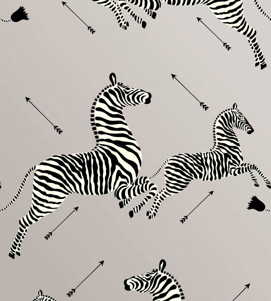 Zebras Wallpaper, Silver