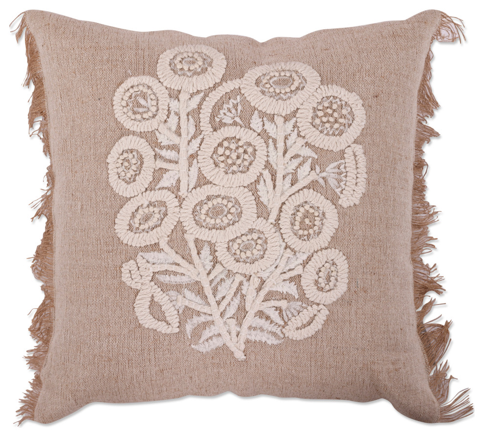 Indoor French Knots Blue 18" Throw Pillow