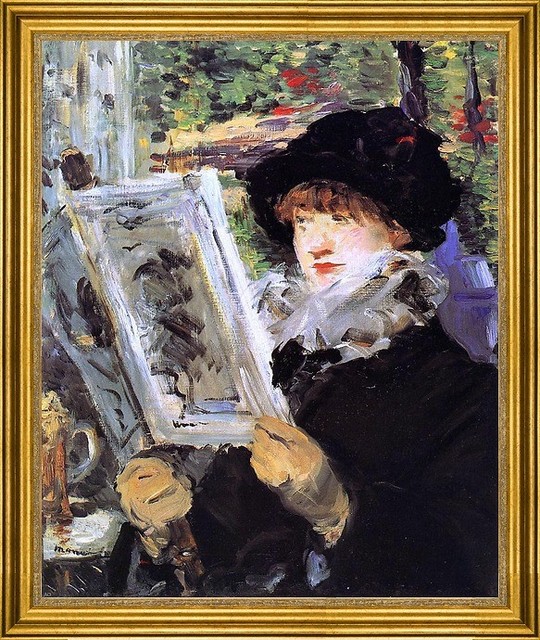 Edouard Manet-16"x20" Framed Canvas