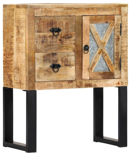 vidaXL Sideboard Buffet Cabinet with 1 Door and 2 Drawers Solid Wood Mango