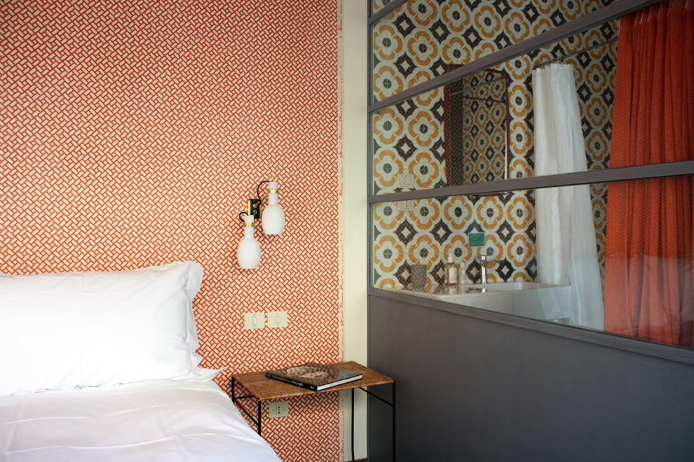 This is an example of a midcentury bedroom in Milan.