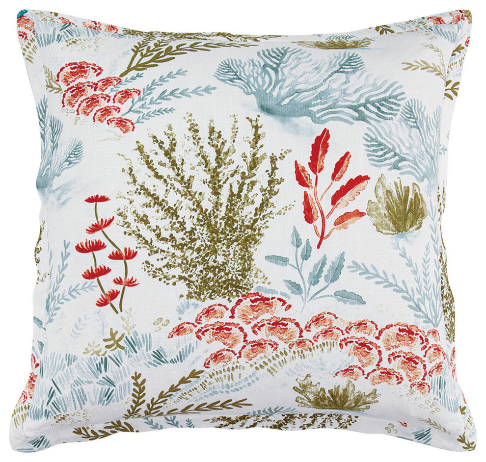 Oceania Coastal Euro Sham, 27"x27" Beach Style Pillowcases And