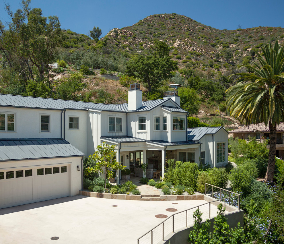 This is an example of a large traditional two-storey exterior in Santa Barbara.