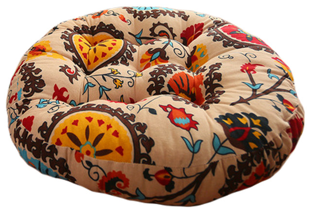 Quality Round Chair Cushion Floor Cushion Seat Pad Pillow Sunflower Mediterranean Seat Cushions By Blancho Bedding Quality Round Chair Cushion Floor Cushion Seat Pad Pillow Sunflower Mediterranean Seat Cushions By Blancho Bedding