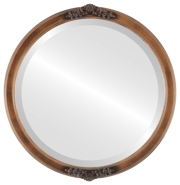 Athena Framed Round Mirror Sunset Gold 15x15