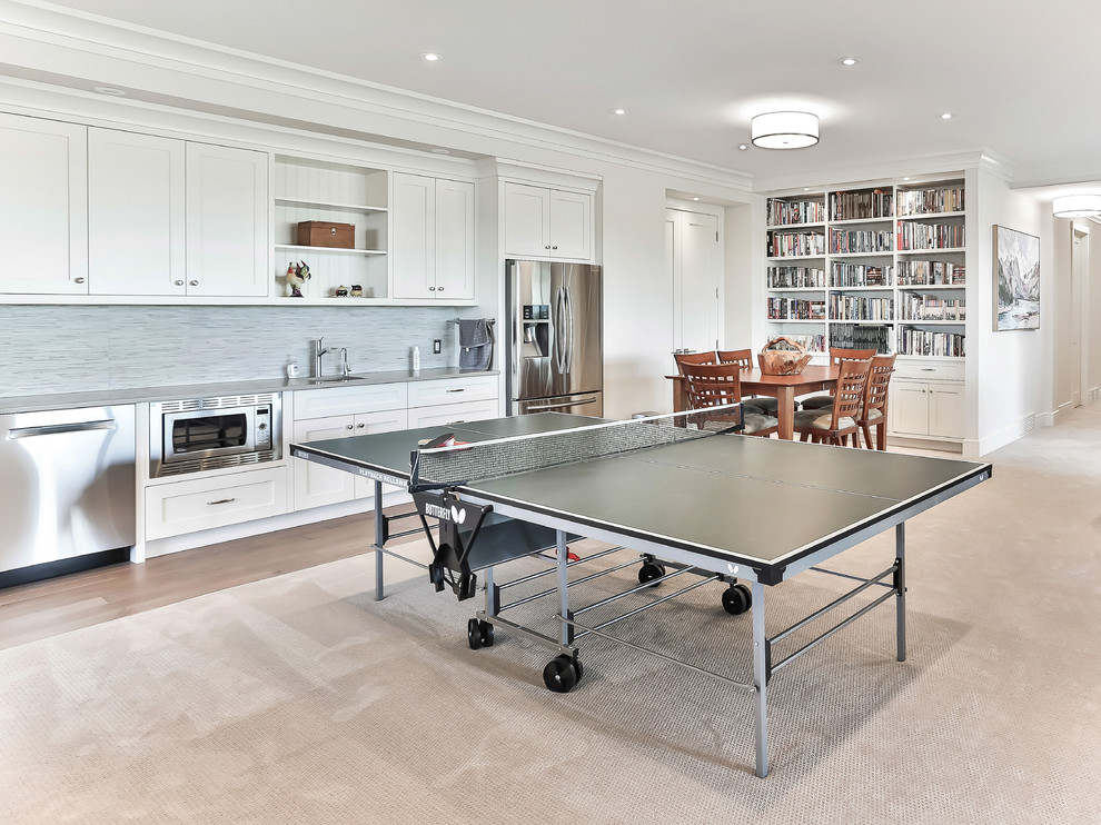 Inspiration for a transitional basement remodel in Calgary