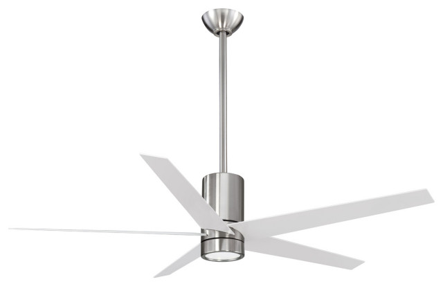 Symbio 1 Light 56 in. Indoor Ceiling Fan, White, Brushed Nickel/White