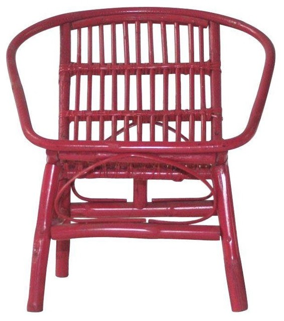 Pre-owned Laguna Rattan Arm Chair in Red