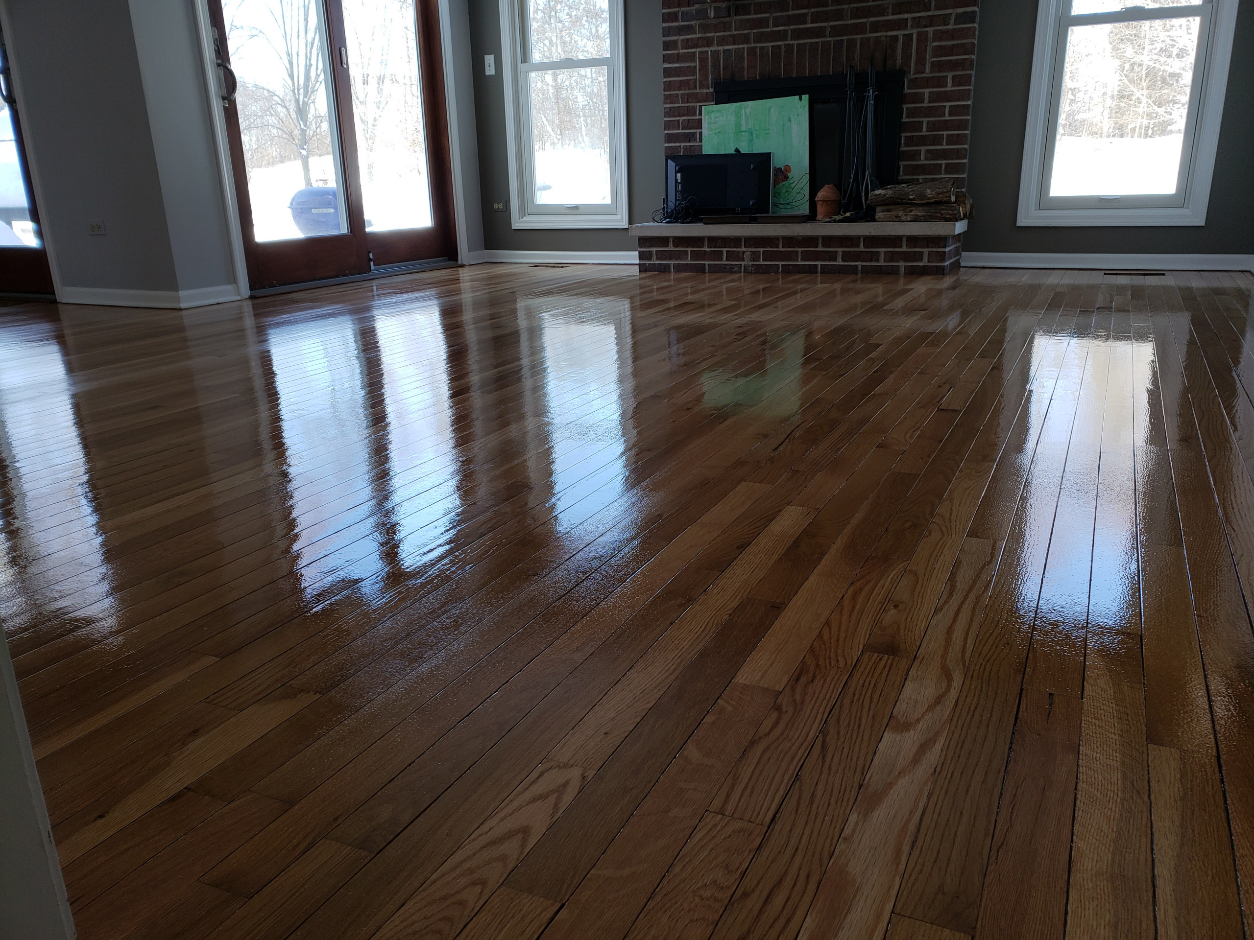 Libertyville 2 and 1/4 white oak natural finish Bona Traffic HD satin