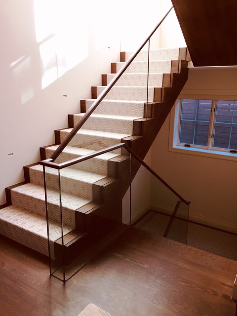 Glass Hand Railing Craftsman Staircase Denver By
