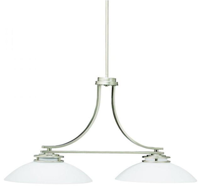 Shop Houzz Kichler Two Light Brushed Nickel Island Light Kitchen