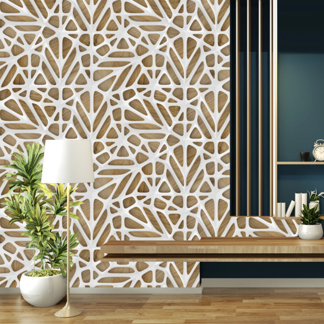 3D Wallpaper of White Lattice Oak Wood - Toronto - by PrintMySpace ...