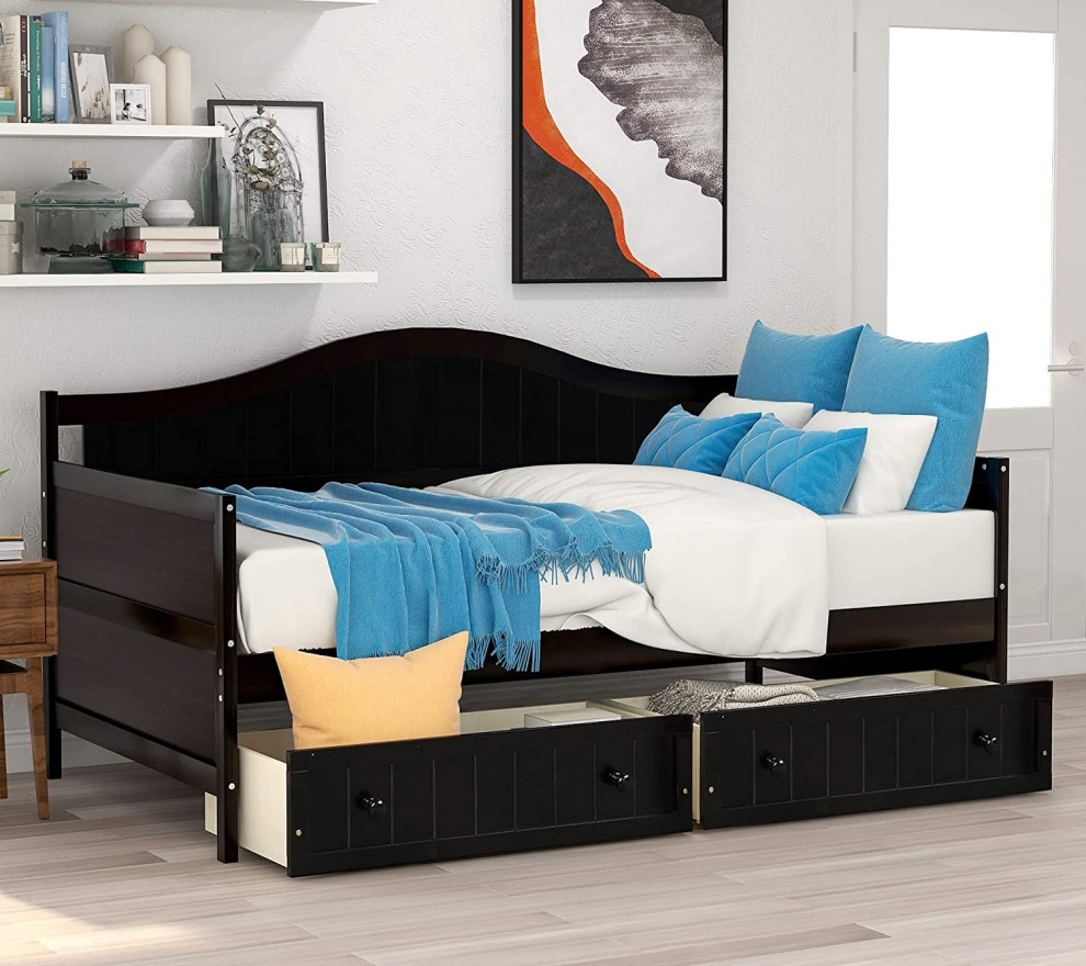 Contemporary Wood Daybed with Storage Drawers - Transitional - Daybeds - by  Imtinanz, LLC | Houzz