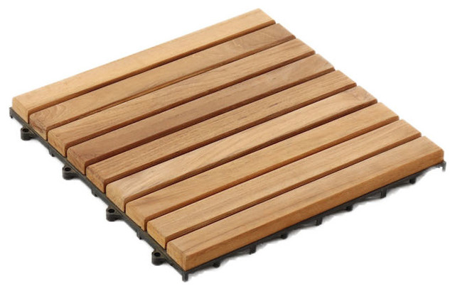 Teak Wood Pool/Spa/Bath/Shower/Deck Tile Zig Zag 18 slats 10 pcs per box Oiled 