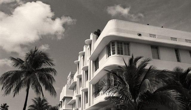 miami beach art deco buildings miami florida fine art black white
