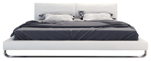 Modloft Chelsea Platform Bed In White Leather King Modloft Chelsea Platform Bed In White Leather King