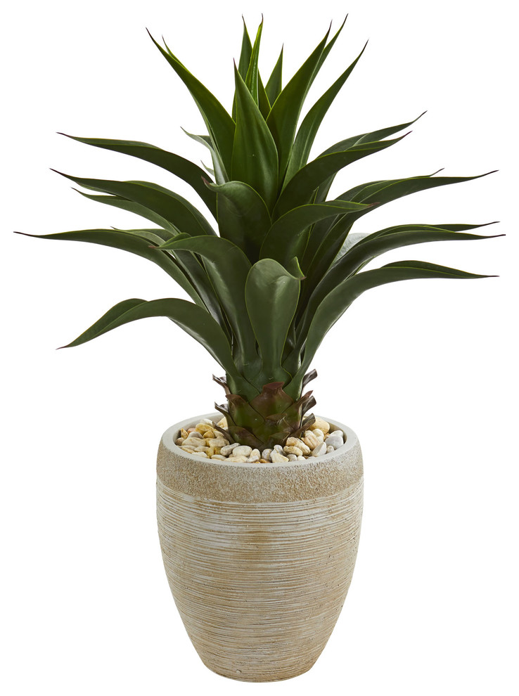 Agave Artificial Plant in Sand Colored Planter