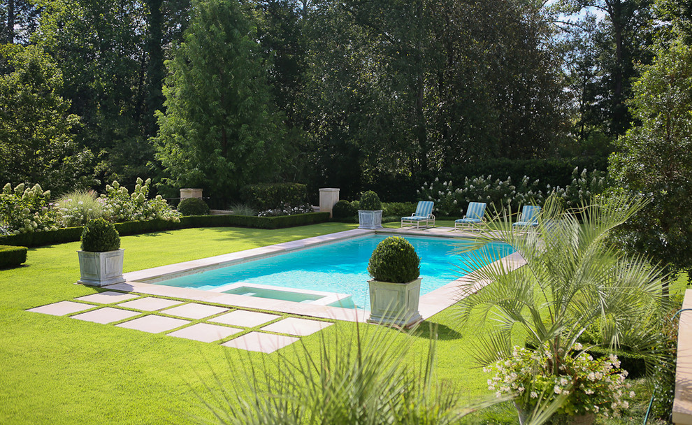 Design ideas for a traditional rectangular pool in Atlanta.