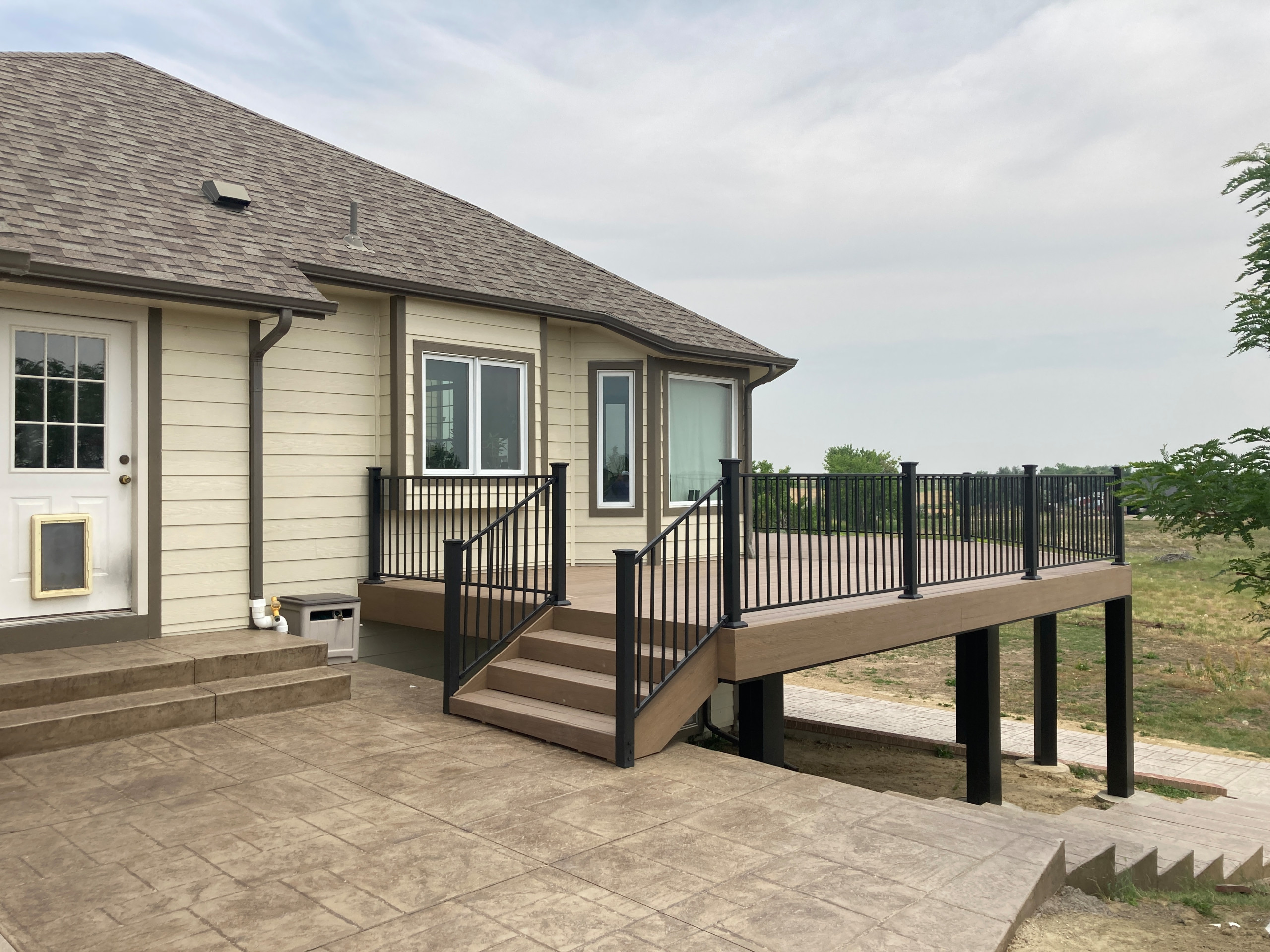 Timbertech Deck Fortress Railing Stamped Concrete
