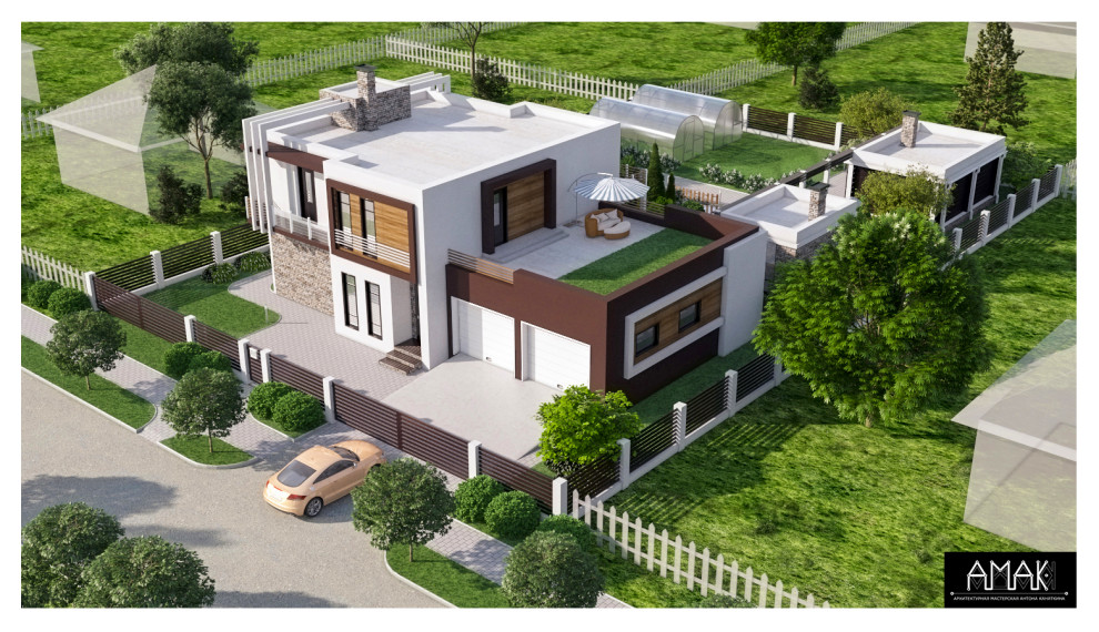 Загородный дом в стиле постмодернизма