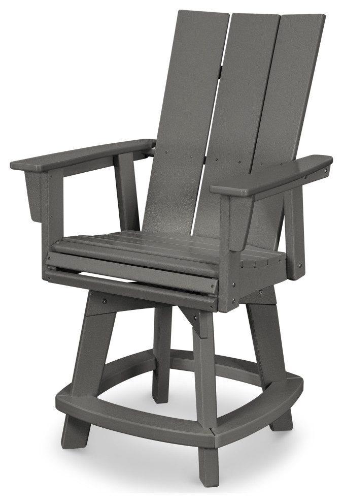 POLYWOOD Modern Adirondack Swivel Counter Chair Transitional
