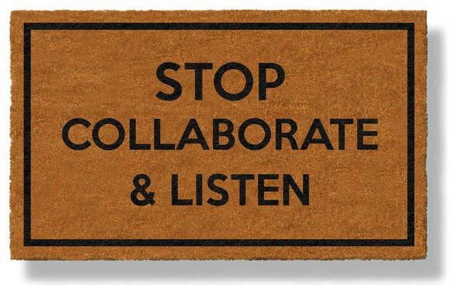 Welcome Mat Stop Collaborate Listen Contemporary