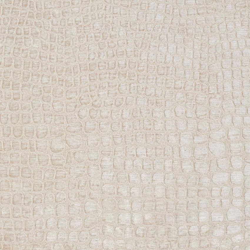 Cream Alligator Print Shiny Woven Velvet Upholstery Fabric By The Yard