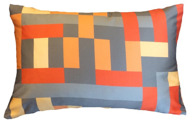 orange lumbar throw pillows