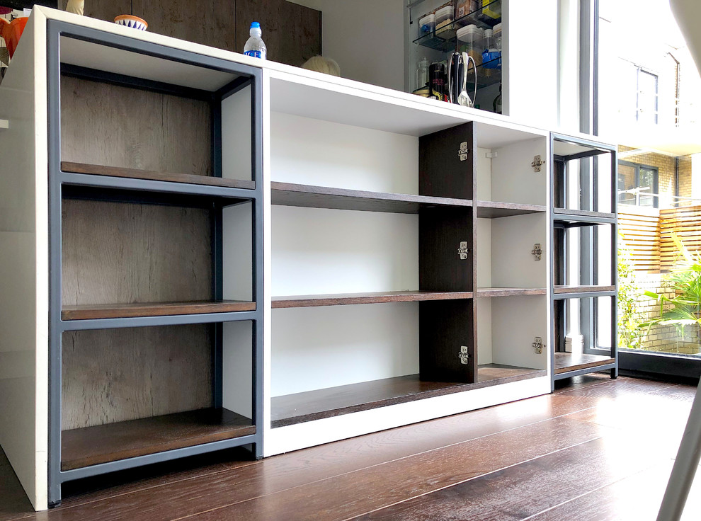 Room divider metal frame shelving unit