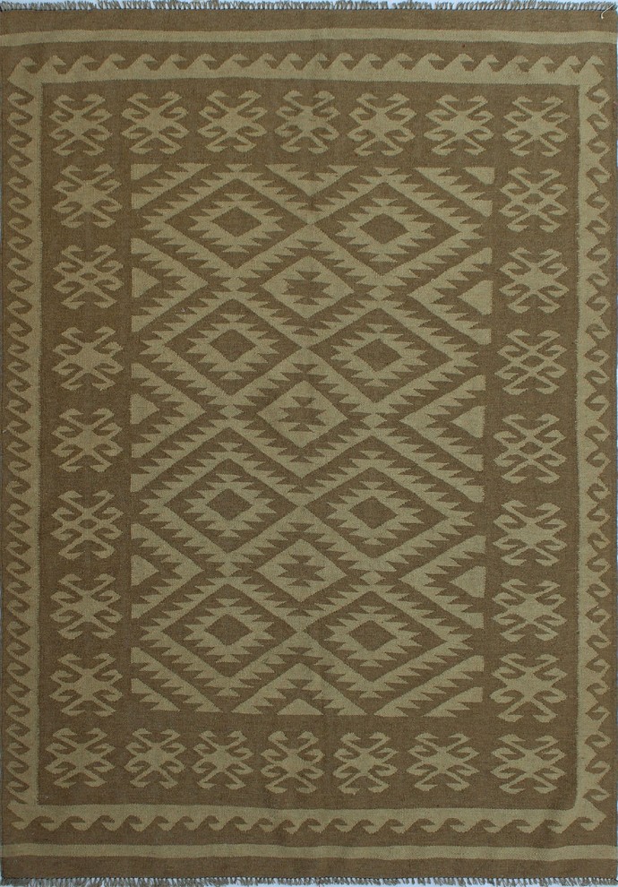 Winchester Kilim Cassie Ivory Rug, 5'4 x 7'6 Southwestern Area Rugs