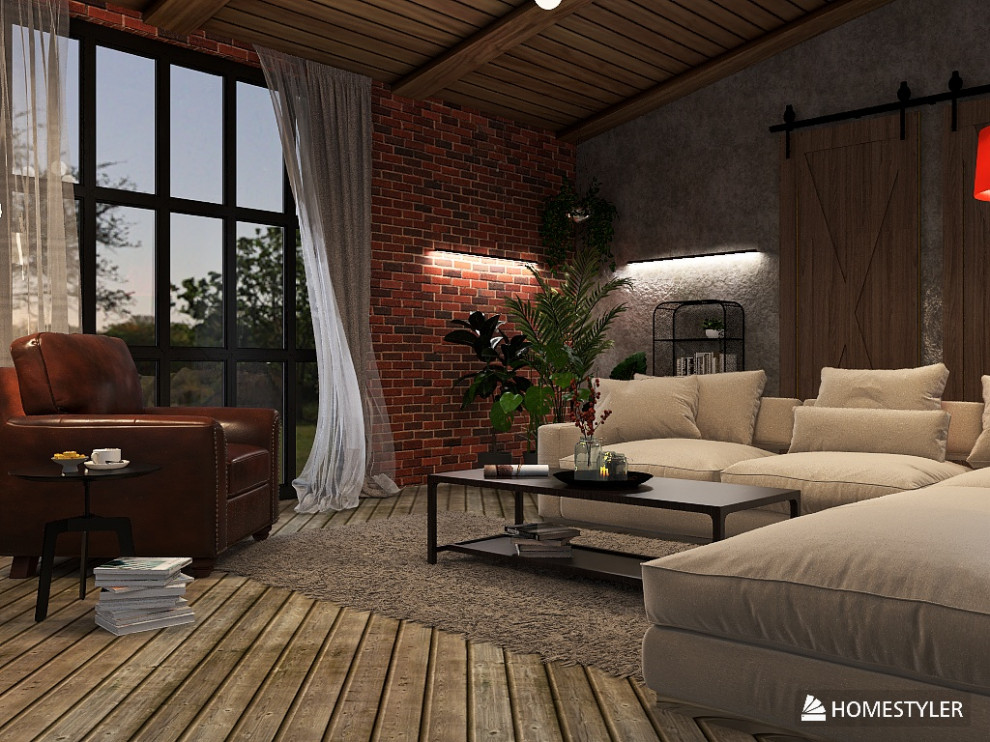 Гостиная в стиле гранж