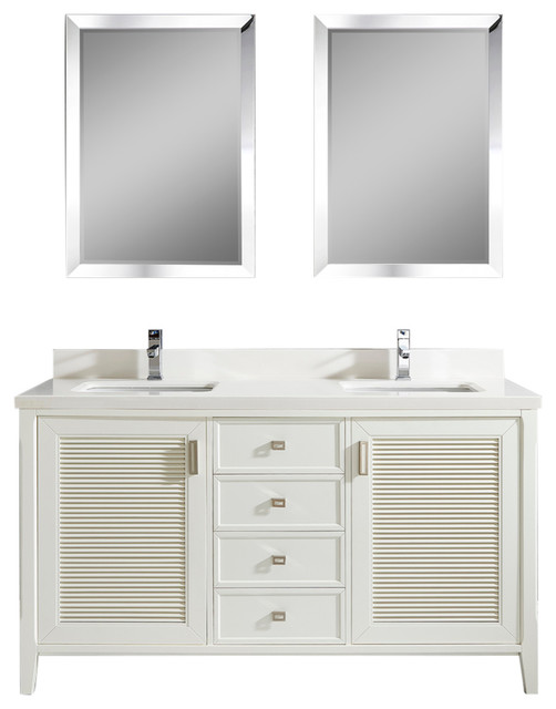 Cordelia Double Sink Vanity Quartz Top 63 Transitional Cordelia Double Sink Vanity Quartz Top White 63