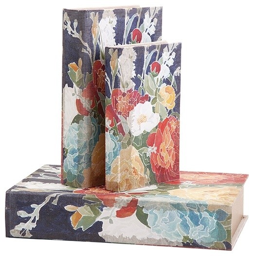 Floral Reid Book Boxes, Set of 3