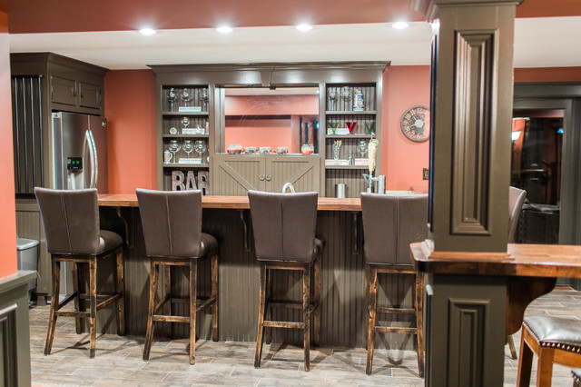 Speakeasy Basement Design/Build - Traditional - Basement - Boston - by ...
