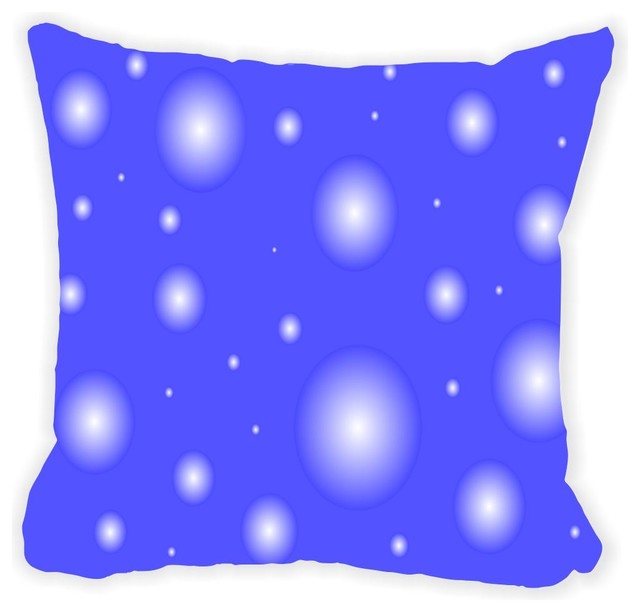 Blue Bubbles Microfiber Throw Pillow - Contemporary - Decorative Pillows - by Rikki Knight LLC