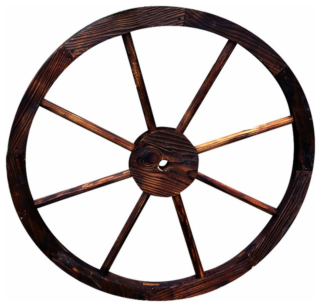 Decorative Wagon Wheel Trellis Burnt Brown Farmhouse Garden