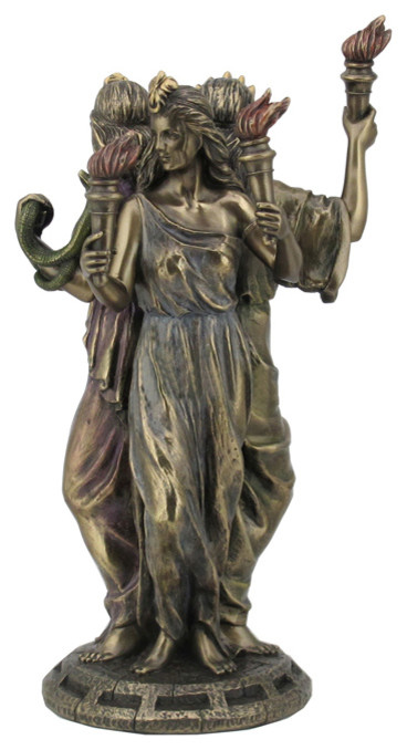 Hecate Greek Mythology Goddess of Magic & Witchcraft Statue Bronze Finish décor 