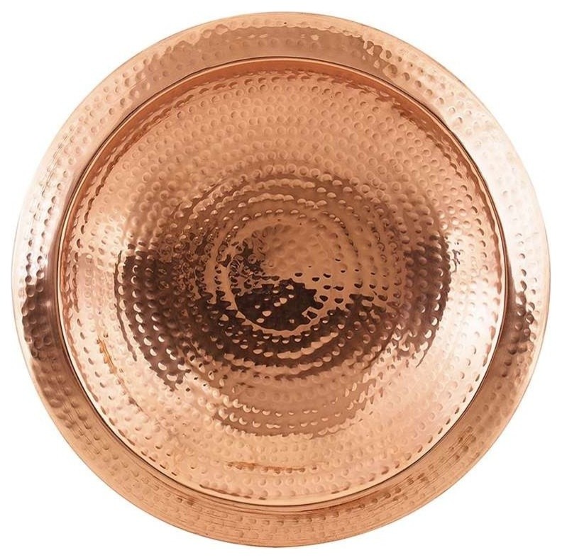 ACHLA Hammered Copper Bowl With Rim