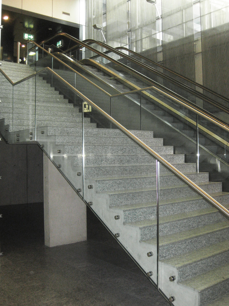 Inspiration for a modern staircase remodel in Houston