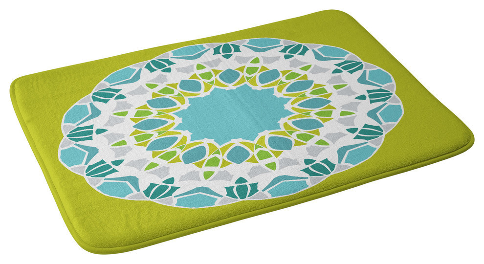 Karen Harris Mod Medallion Green Memory Foam Bath Mat Contemporary