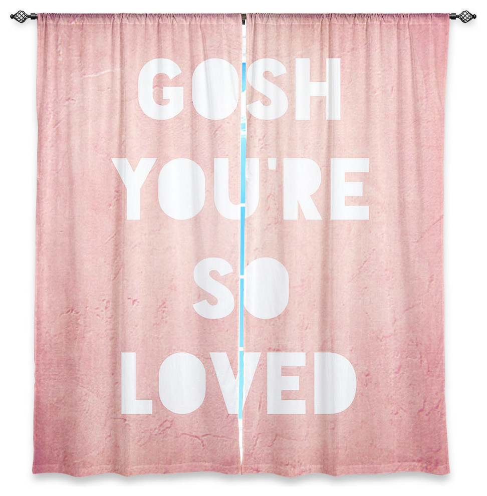 Loved Pink Window Curtains, 40"x82", Unlined